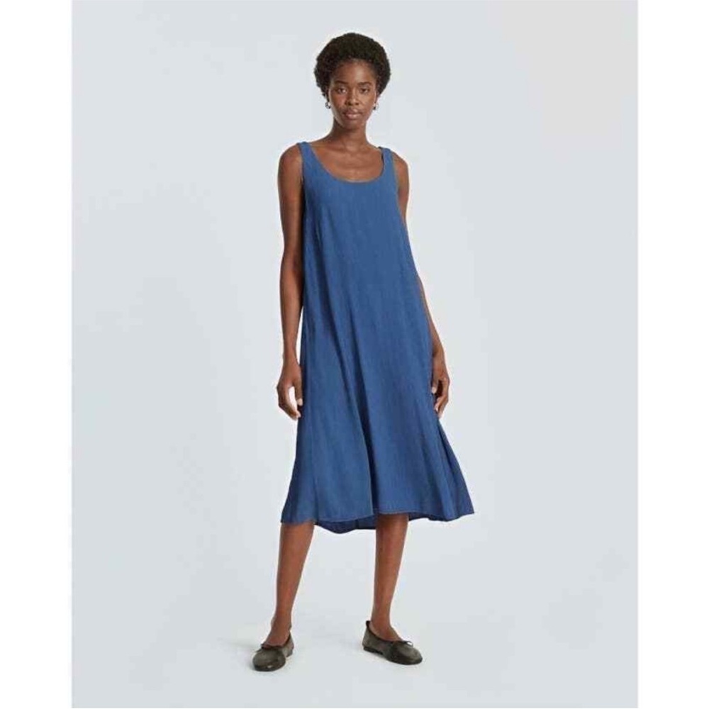Everlane Blue Sleeveless Midi Dress